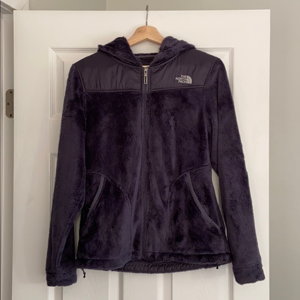 Fuzzy, cozy North Face zip up hoodie